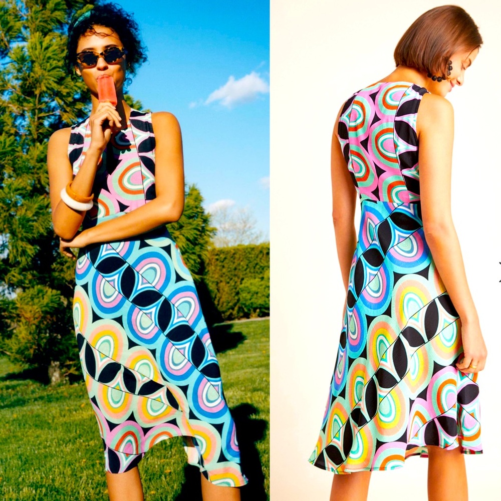 Anthropologie asymmetrical midi dress